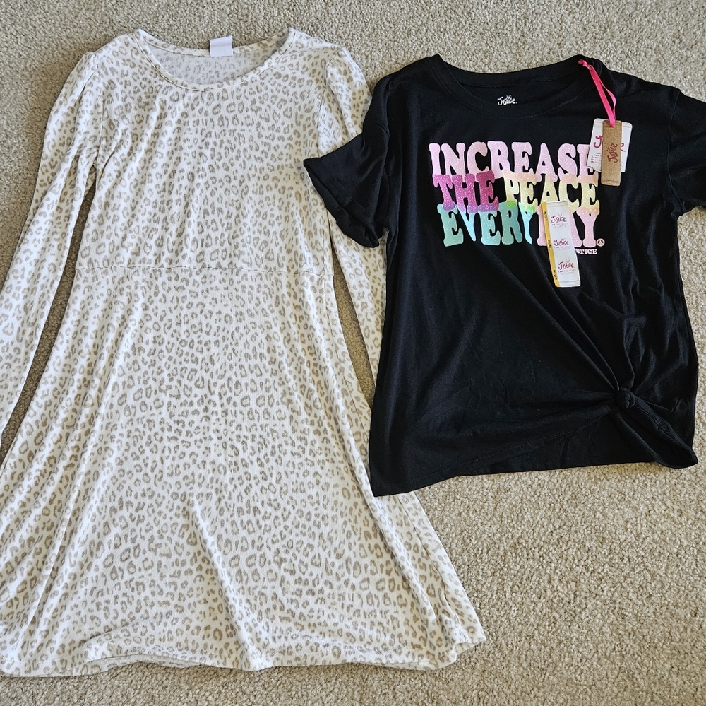 Girl fall winter spring clothes school casual lot dress shirt 12